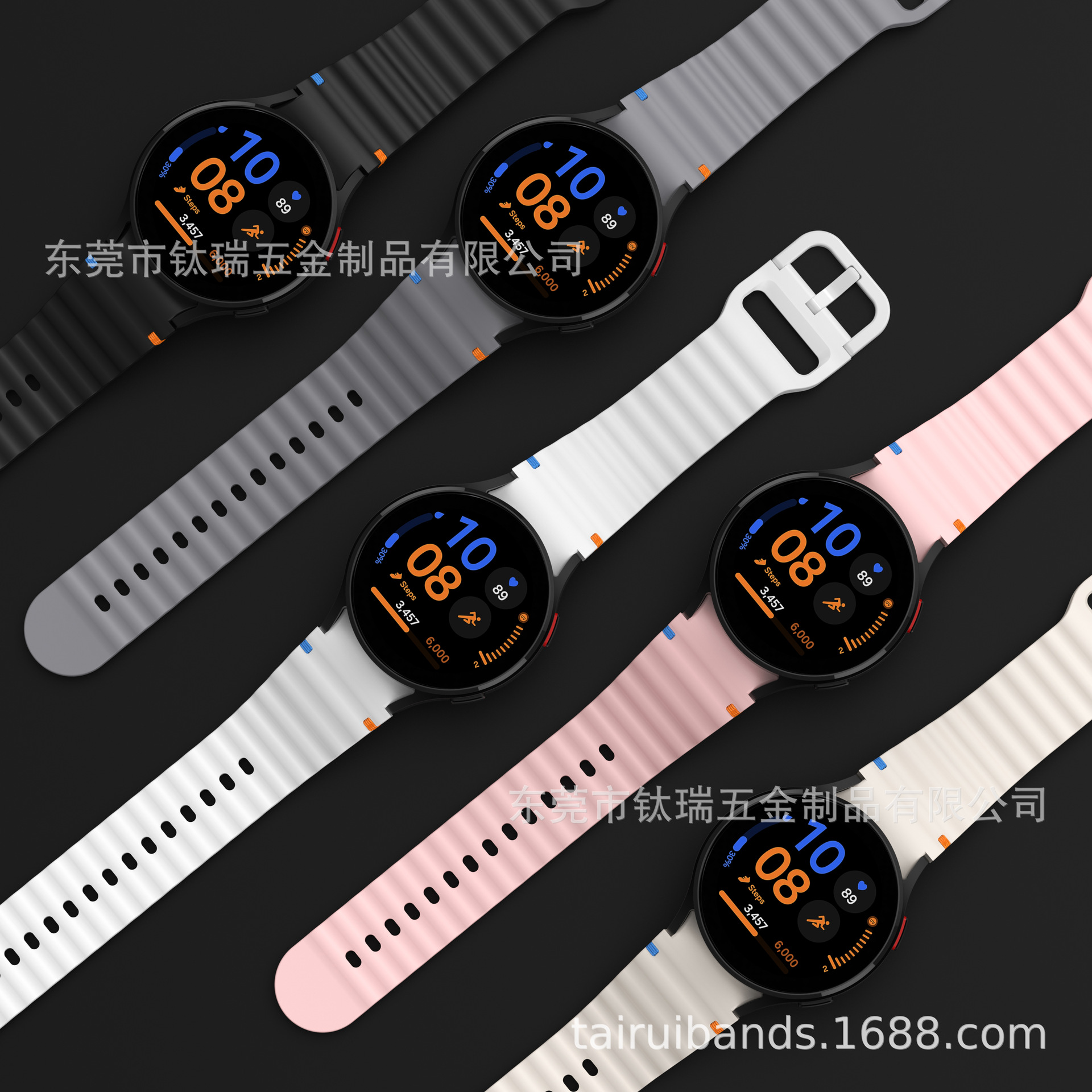 Applicable to the official Galaxy watchFE/6/5/4 with wavy seam silicone strap of Samsung Watch 7 Item Picture
