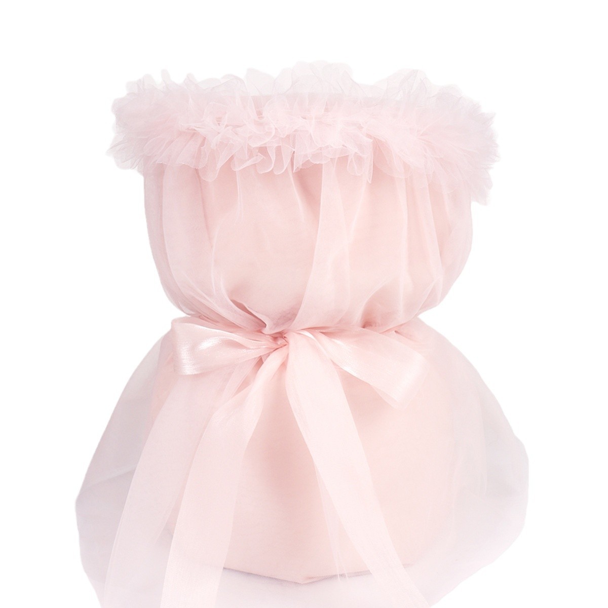 Fábrica de fiestas de flores al por mayor falda de flores empaquetado de malla de moda de color sólido ramo empaquetado de material de florista de cortina de hilo