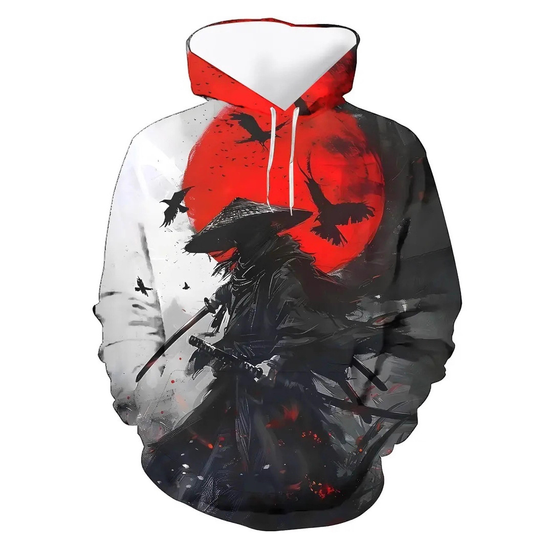 Autumn 3D Digital Printed Sweater Men's Long Sleeve Pullover Hoodie Elastic Warm Loose Clothes_voghion.com