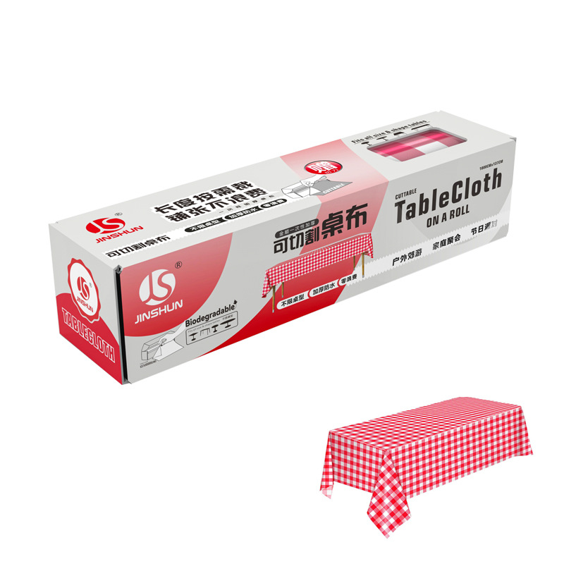 Mantel desechable clásico rojo y blanco a cuadros fábrica en stock Ventas Directas rectangular a prueba de aceite impermeable mantel fiesta de cumpleaños