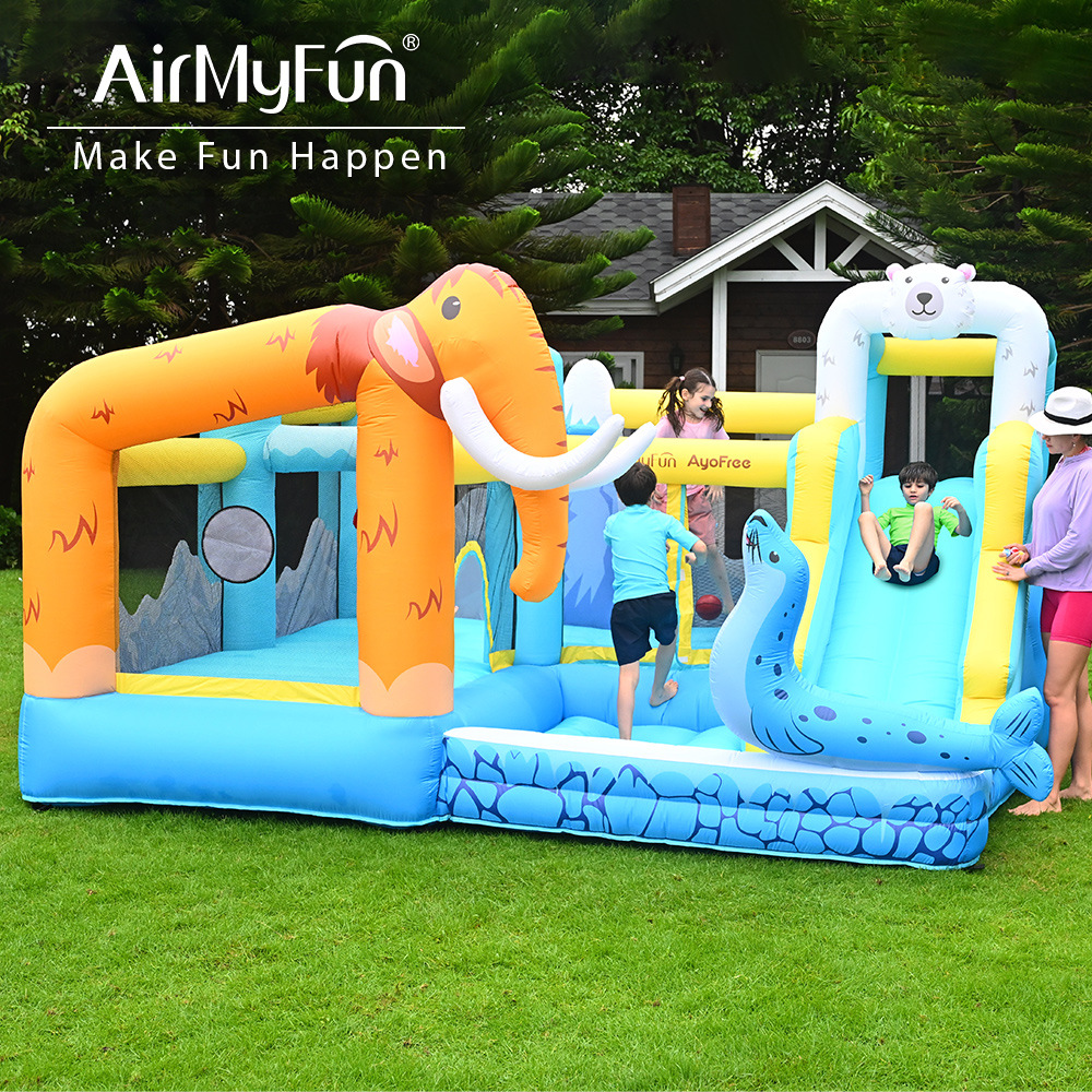 AMF| Castillo infantil doméstico pequeño castillo infláble de fiesta interior parque infantil deslizante infláble combinación de cama de salto