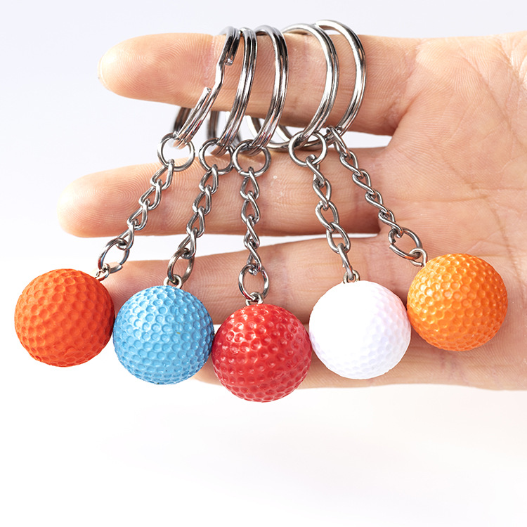 Realistic small basketball keychain