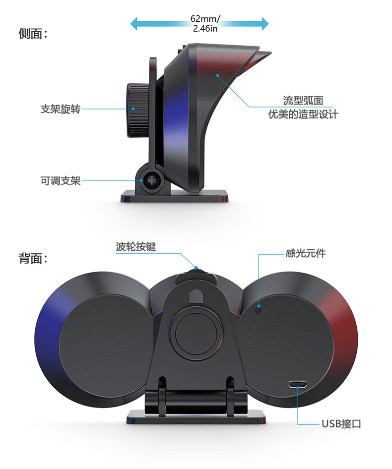 Car Hud Head-Up Display Car Universal Beidou Satellite Speed Measurement Time Speed Alarm Head-Up Display G17