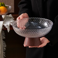 中世風木目フルーツプレート、実用的、シンプル、大容量フルーツプレート、見栄えの良い、取り外し可能な水切りドライフルーツプレート