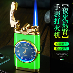 New and unique rocker lighter with LED light, multi-functional watch lighter, creative luminous direct charging lighter