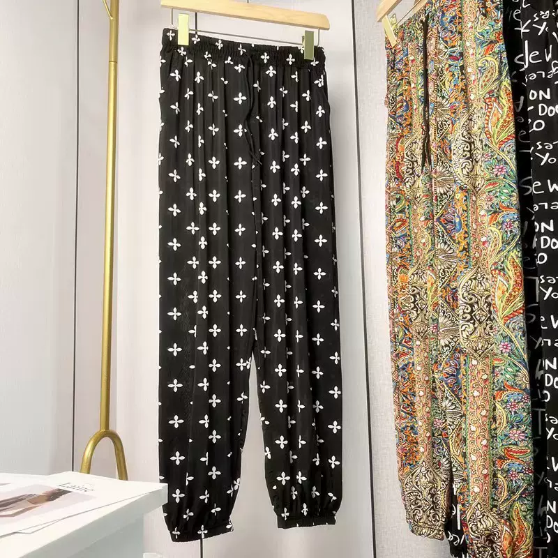 定制冰丝凉凉裤100个颜色多款式女士防蚊裤沙滩裤出口韩国东南亚