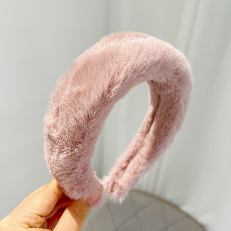 Basic Classic Style Solid Color Plush Hair Band display picture 4