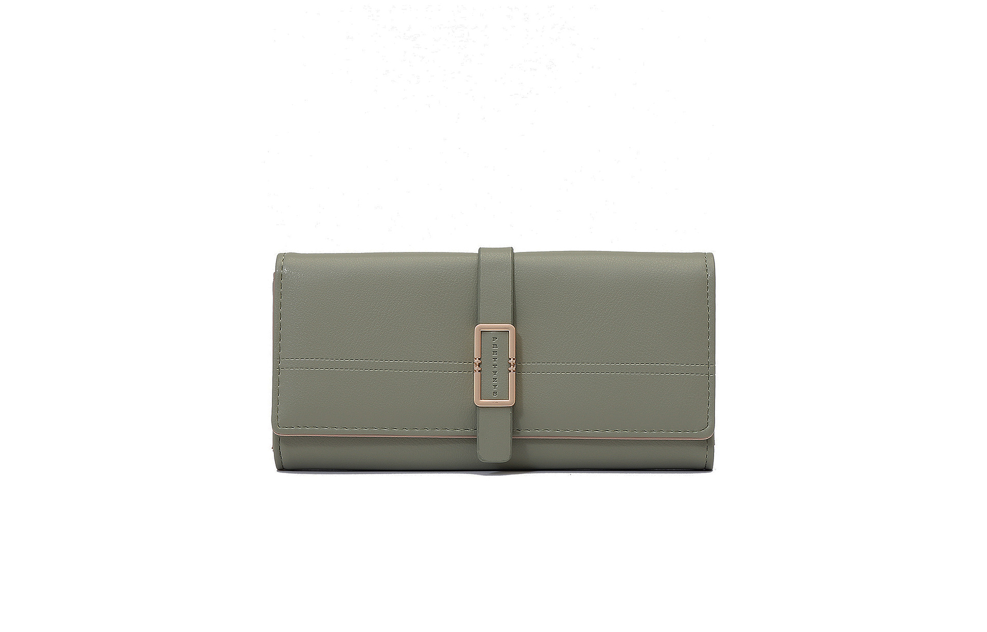 Square Shape Women's Solid Color Pu Leather Buckle Wallets