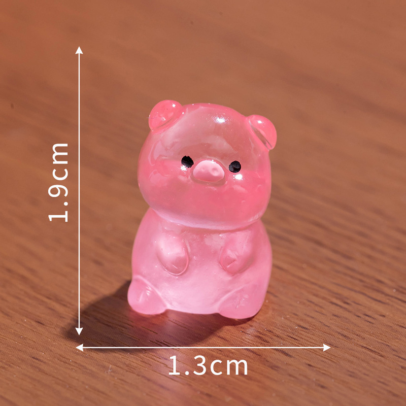 微景观摆件可爱夜光小猪公仔diy装饰品盲袋配件桌面汽车载小摆件|undefined