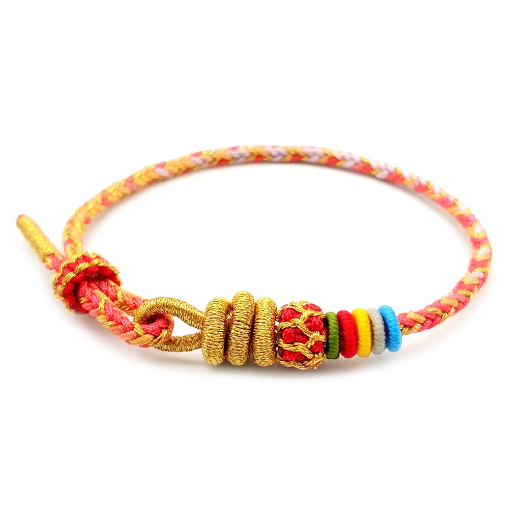 Lingyin Track Mountain Dragon Scale Rope Knot Male and Female Dragon Birth Year Red Rope Bracelet Colorful Eight-Strand Zodiac Woven Good Luck Rope