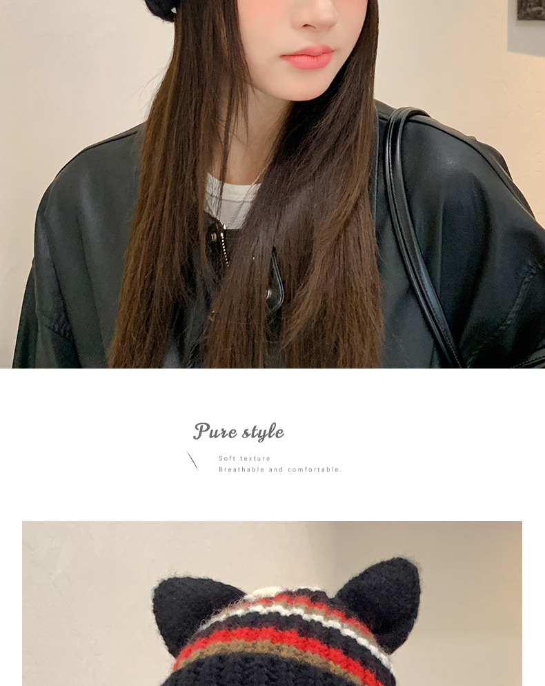 Amerikanischer Stil, süß, cool, dicker, gestreifter Strickpullover aus Schweineohrwolle für Herbst und Winter, warm, lässig, vielseitig, winddicht_voghion.com