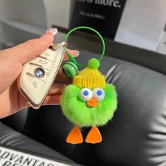 Cute otter-like rabbit hair small duck car keychain ornament plush toy figure small charcoal book bag accessory