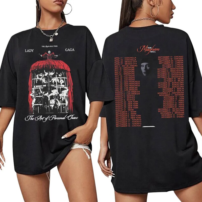 Singer Lady Gaga Mayhem Ball Tour T-Shirt for Men and Women Retro Hip-Hop Fashionable T-Shirt Super Singer Lady Gaga Mayhem Ball Tour T-Shirt for Men and Women Retro Hip-Hop Fashionable T-Shirt Super