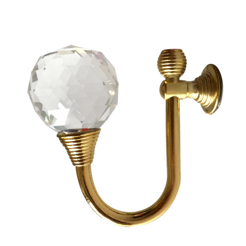 Crystal glass hooks for wall hanging single hooks wholesale/bend head wall hooks for clothing stores, crystal decorative items