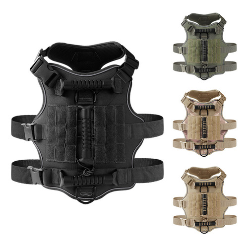 Hot-selling European and American pet tactical harness for dogs with shock absorption chest and back pet leash anti-explosion chest and back, factory direct sales