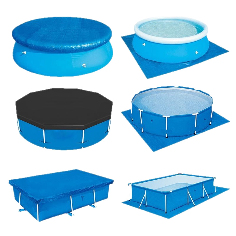 Piscina cubierta de tela engrosada PE lona tejida impermeable lluvia de tela cubierta de polvo de tela almohadilla de tela de piso redondo cuadrado cubierta de PVC