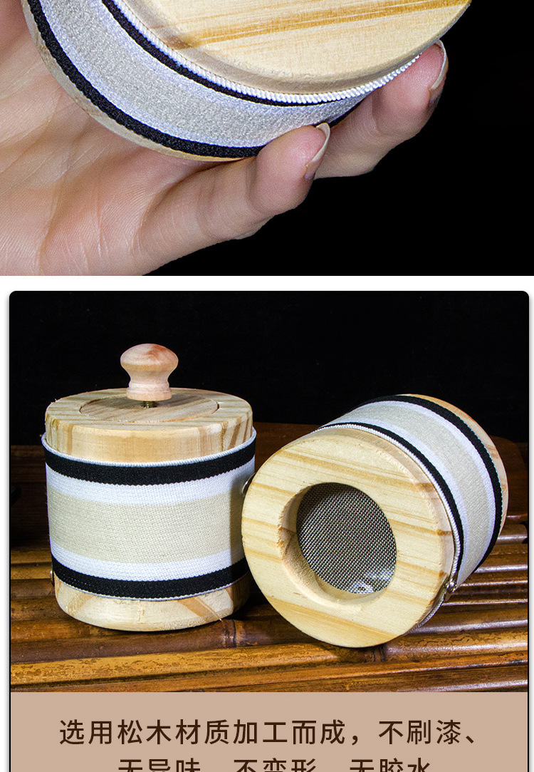 Wooden Moxibustion Box Set with Smoke Filter and Heat-Resistant Cloth Covers Portable Ai Jiu Tool for Warming Therapy in use