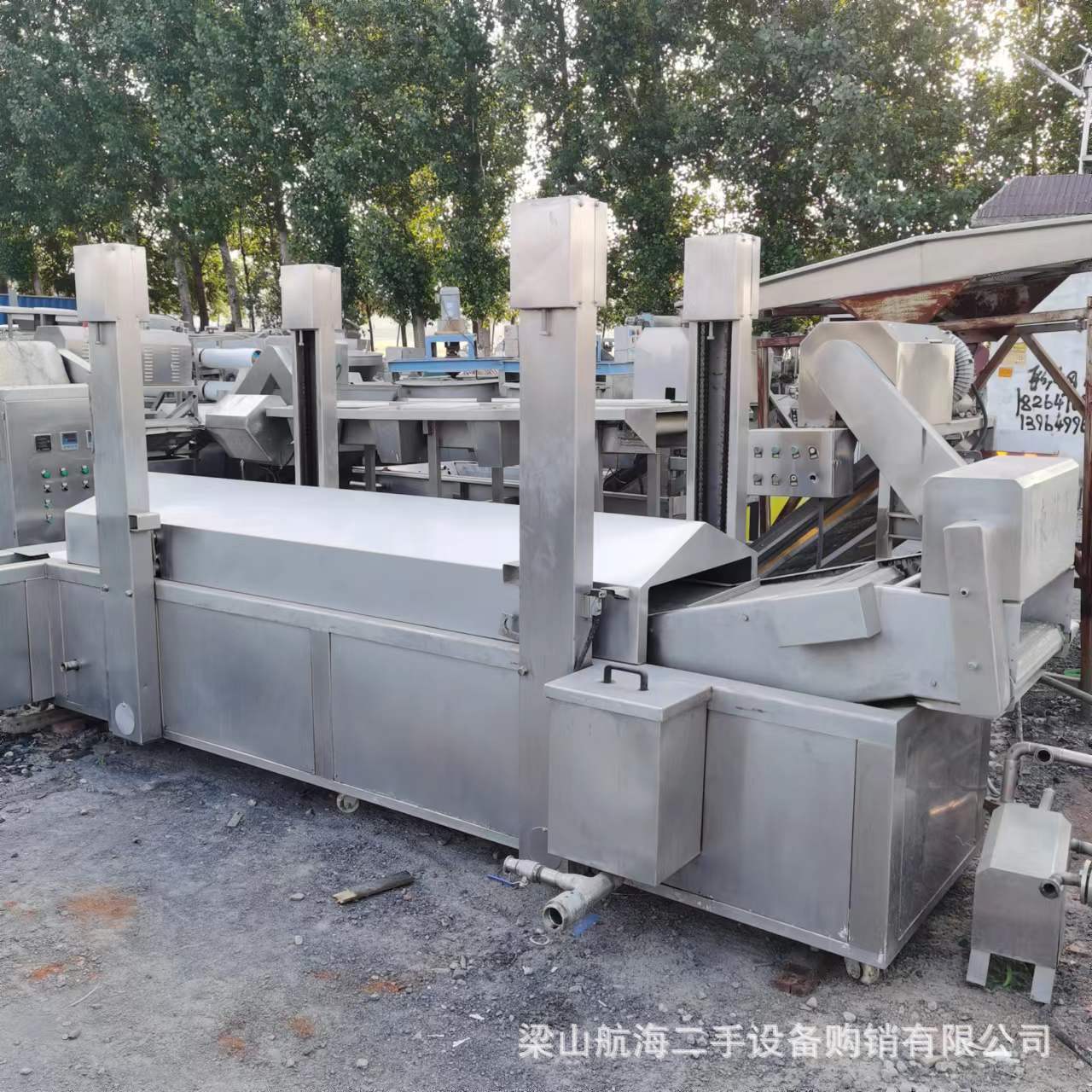 二手油炸线连续式土豆块 油炸机设备 鱼豆腐油炸线效率 用途广泛