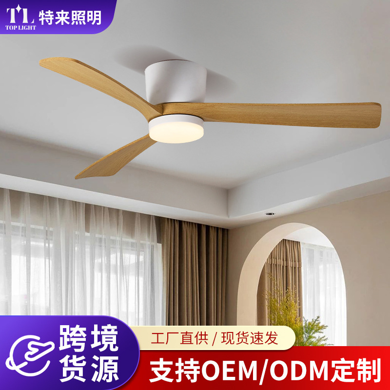Ventilador de Techo Inverter con Luz, Metal, Acrílico y MDF, con Control Remoto, para Sala de Estar y Dormitorio