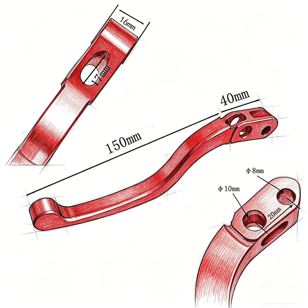PX-1 direct push upper pump lever for electric motorcycle modification, hydraulic upper pump replacement handle, multi-color aluminum alloy