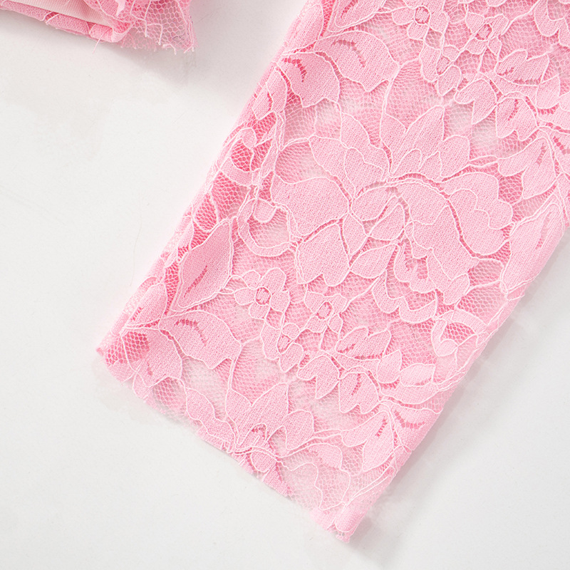 Mono ajustado sexy con cuello bajo y costuras de encaje para mujer