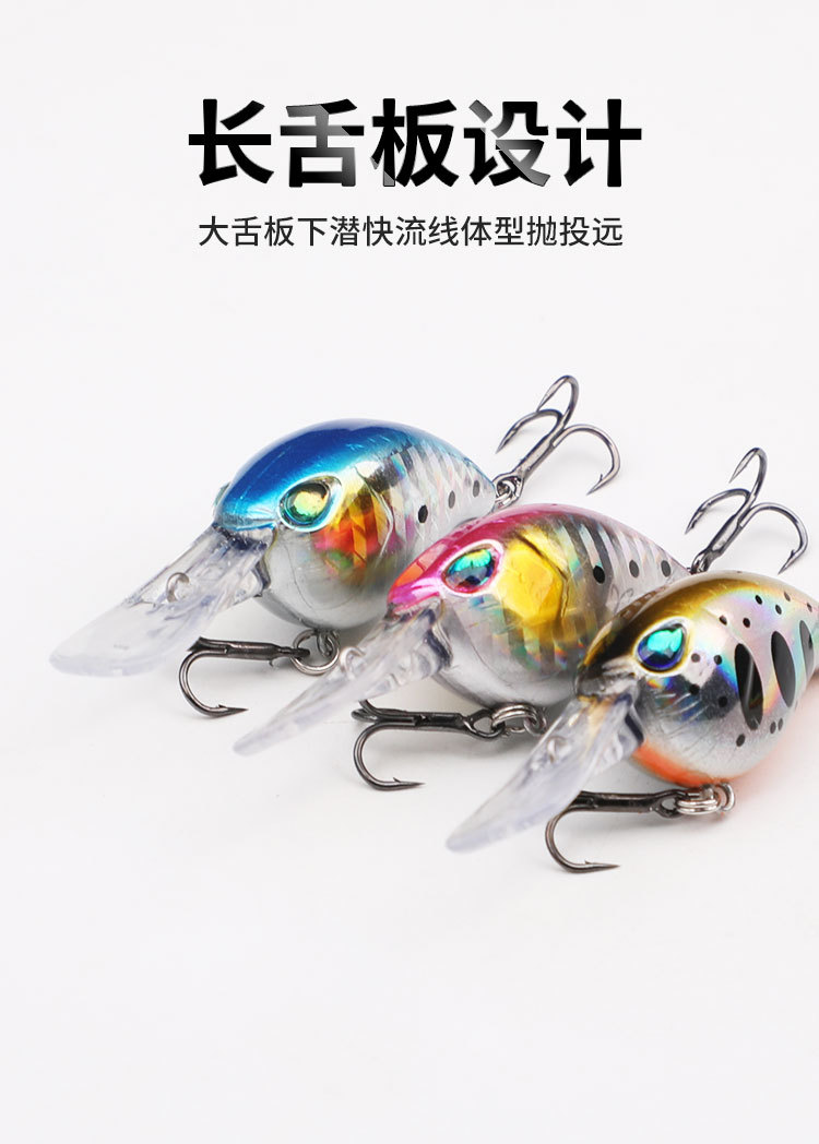 Small Shallow Diving Crankbaits Hard Plastic Minnow Baits Fresh Water Bass Swimbait Tackle Gear