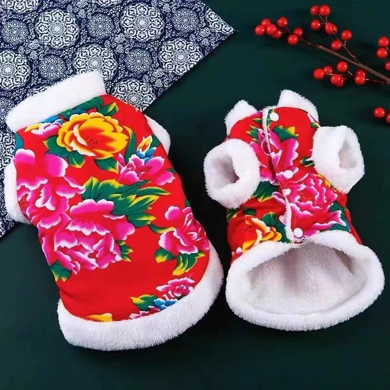 Кошачья одежда осенняя и зимняя новогодняя одежда Тедди Северо-восточный цветок