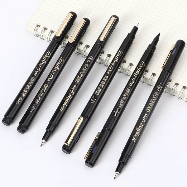 Baoke A12 Needle Drawing Pen suit Student Art Gouline Pen Hand-painted Cartoon Stroke Pen Black Advertising Pen