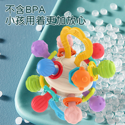 Royal Manhattan Atomic Ball 0-1 year old baby molar soft rubber boilable rattle hand ball baby toy