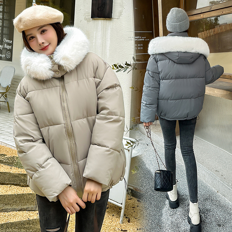 2024 invierno nuevo estilo coreano chaqueta de algodón corta con capuz suelta y gruesa chaqueta de pan chaqueta de algodón chaqueta de mujer image 3