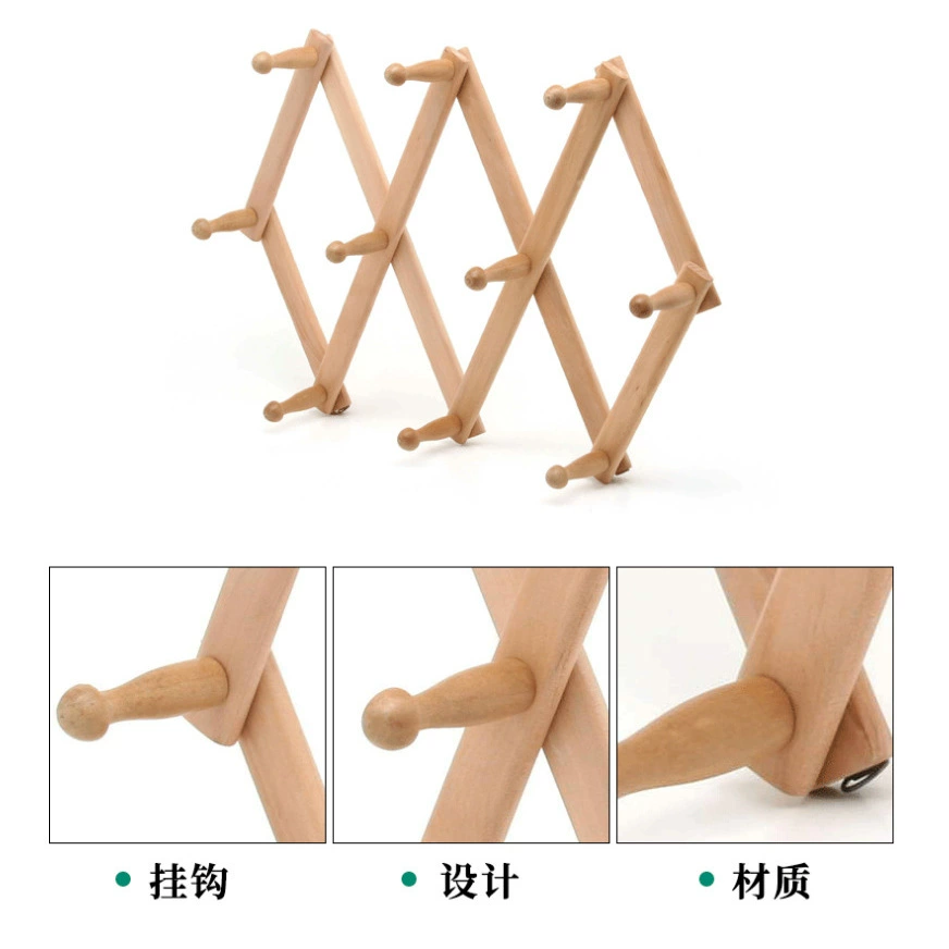 Diamond -shaped wall hanging clothes large wooden retaining hanger Hook bag hook bag hook hook wall wall wall shelf
