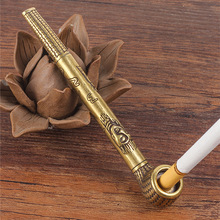 复古老式佛祖黄铜便携旱烟杆卷烟烟丝两用旱烟袋锅一口香烟斗