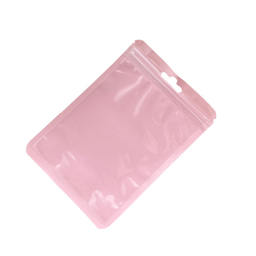 Macaron color ziplock bag holographic bag thickened transparent color bone bag jewelry sealed pocket makeup brush packaging bag