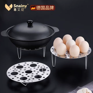 不锈钢蒸架可折叠蒸蛋器隔水高脚蒸盘家用蒸屉加厚蒸片圆形蒸蛋架