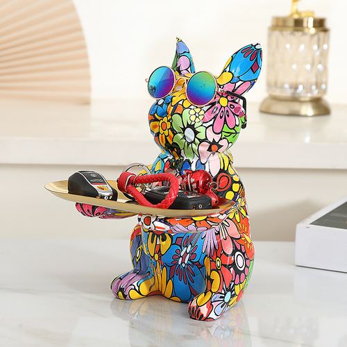 Personalized Pattern French Bulldog Desktop Storage Shelf Bar Decor Halloween Decoration Water Transfer Craft