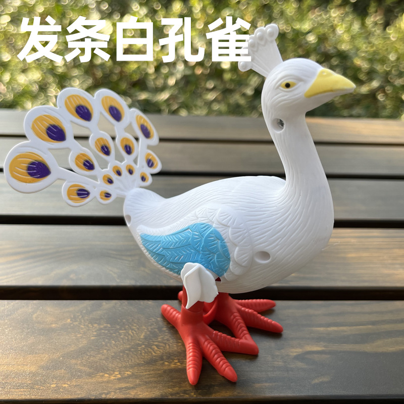 Straight white peacock