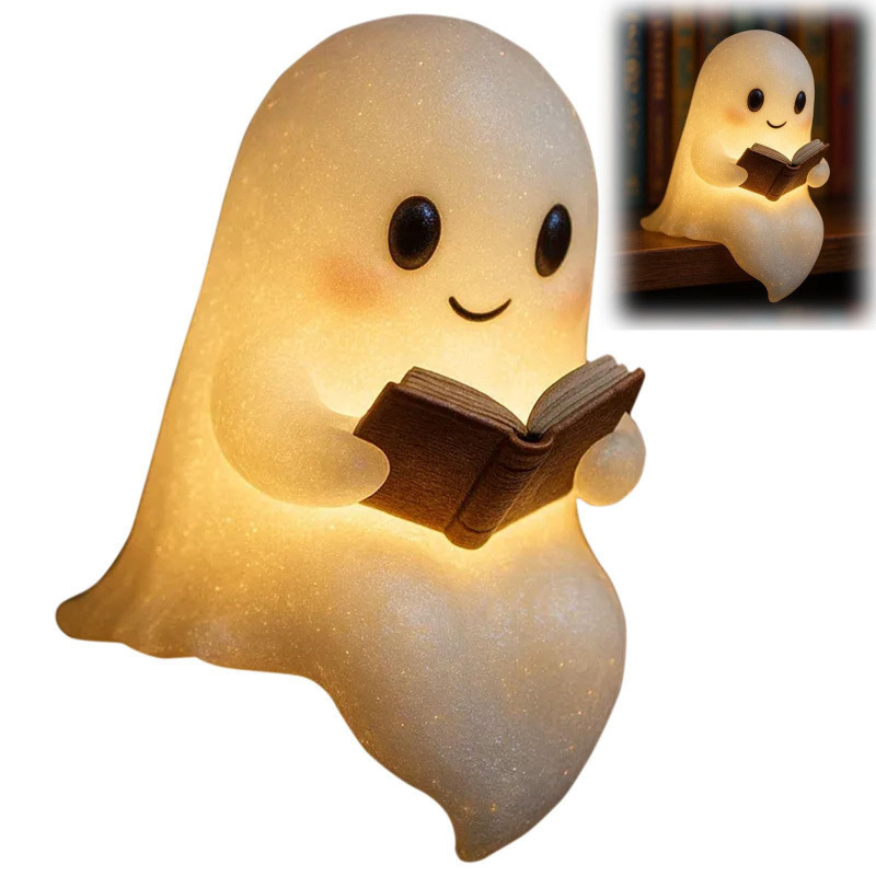 Ghost Reading Book Lamp 可爱鬼魂读书灯 鬼魂阅读夜灯万圣节|undefined