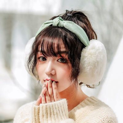 Earmuff winter Korean Edition Double color Hair hoop fold Ear package Antifreeze Ear warmers lovely keep warm Earmuff