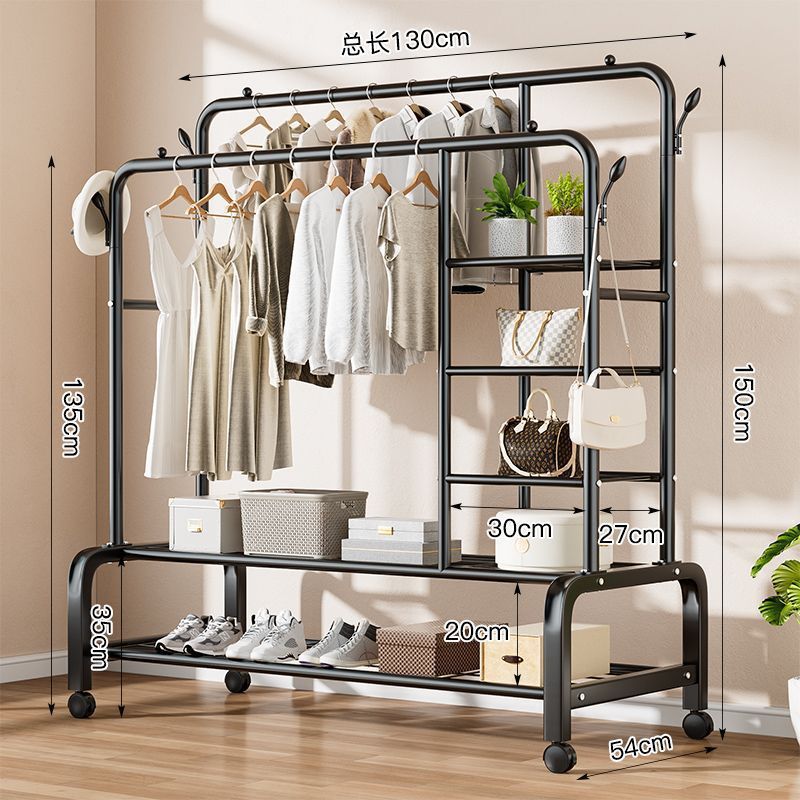 블랙 - 이중 극측 3층 메쉬 바닥 메쉬 130cm + 바퀴