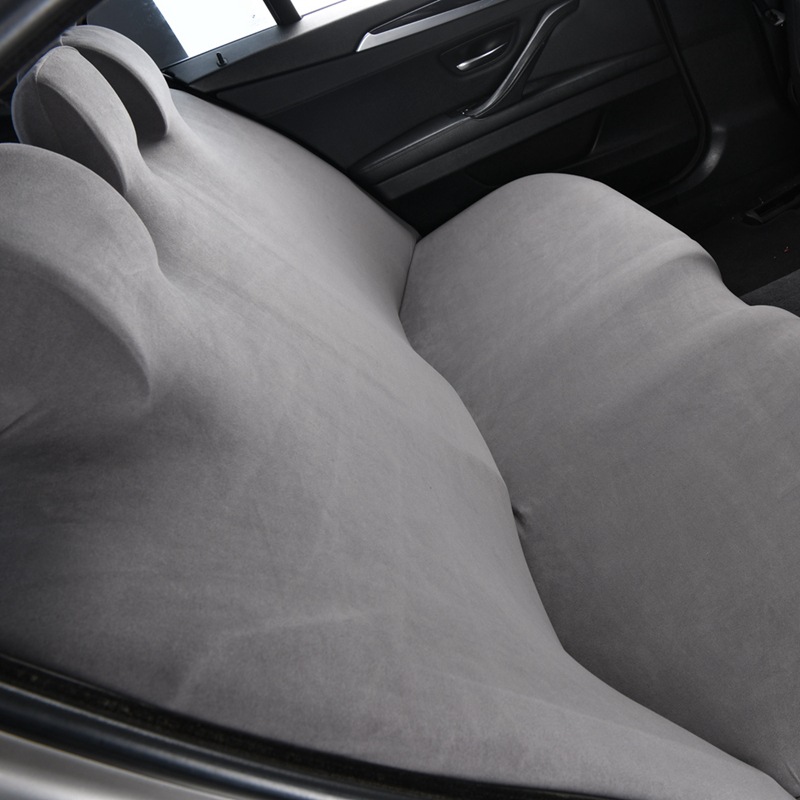 Thickened elastic car rear seat cover made of German velvet fabric, integrated backrest and seat cushion cover, suitable for all seasons