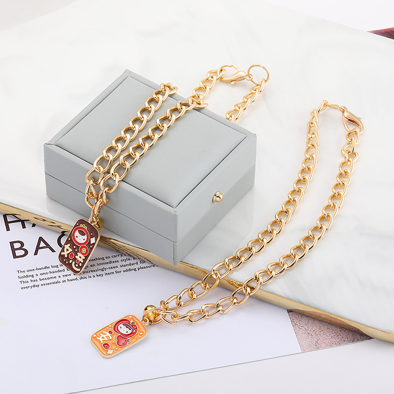 Collar de gato decorativo de dibujos animados lindo Geely colgante de texto de aleación de la Etiqueta de perro Cadena de mascotas al por mayor