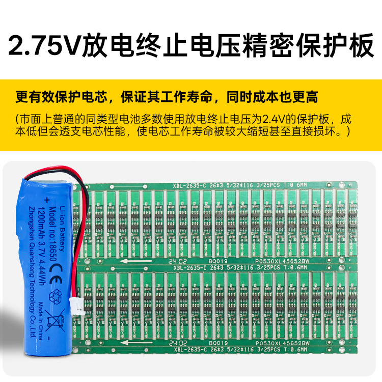 18650 リチウム電池パック並列接続 3000/4400/5000mah ミリアンペア 3.7V 充電式、ケーブルと保護基板付き|undefined