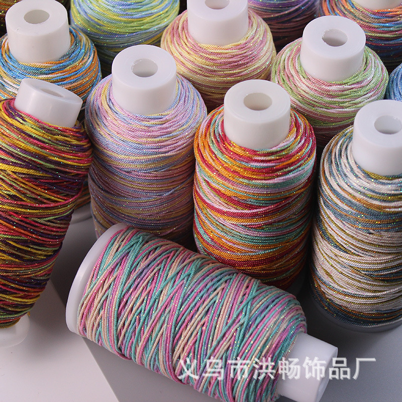 段染手搓棉线加金藏式星空渐变色 diy手工编织项链手链吊坠文玩绳|undefined
