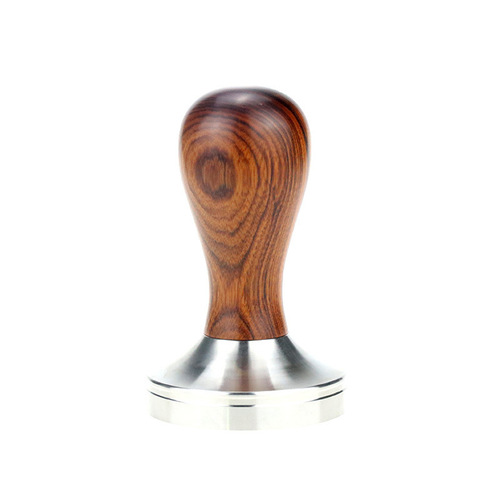 Solid wood press coffee thread press hammer solid Italian machine stainless steel filling flat bottom 51mm53m58mm
