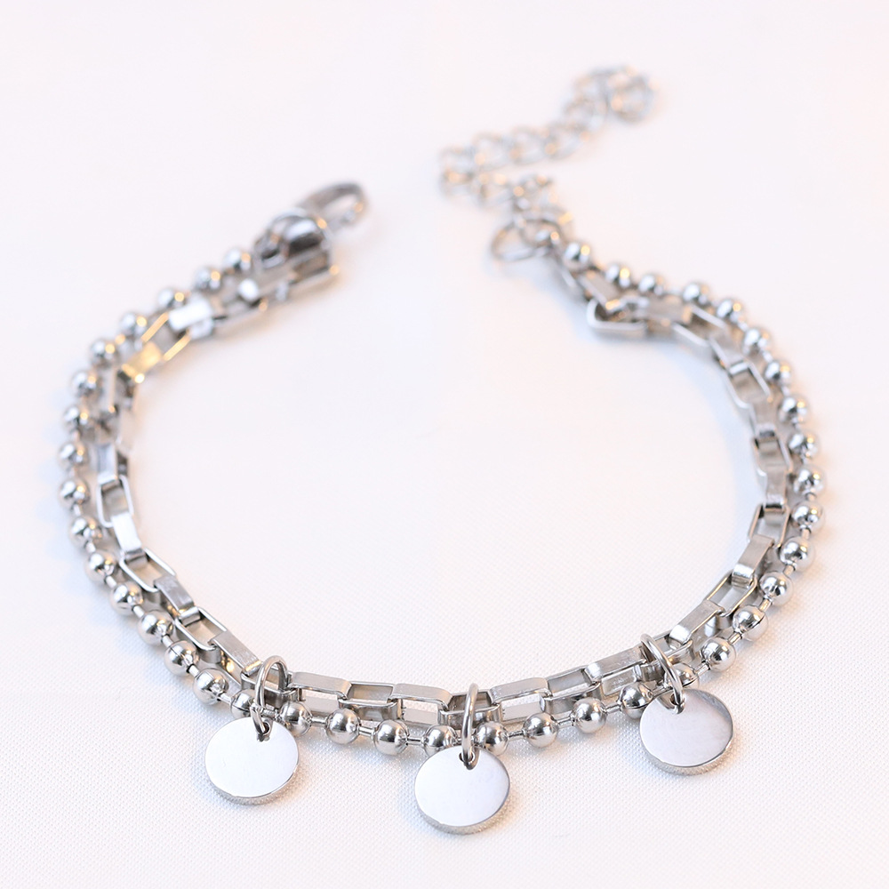 Retro Round Titanium Steel Plating Bracelets display picture 2