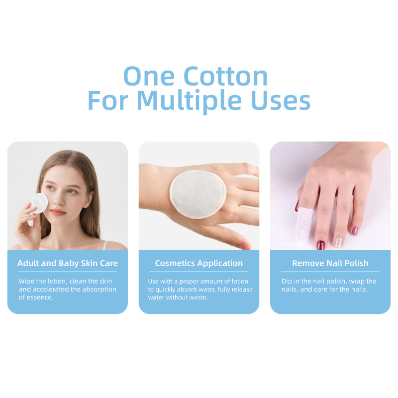 Transfronterizo Amazon cotton pads cotton rounds caja redonda almohadilla de algodón desmaquillante algodón personalizado image 3