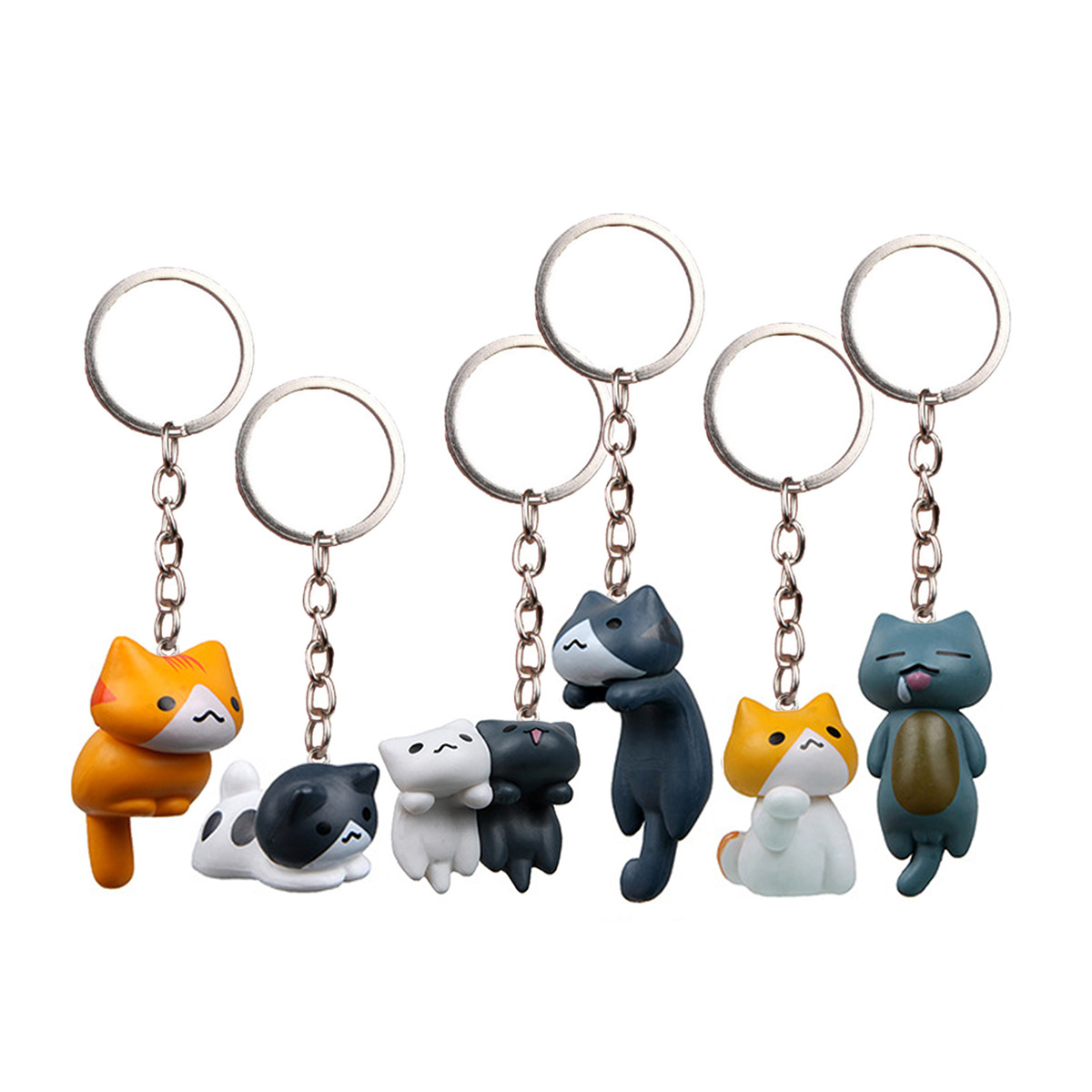 Japanese cartoon creative keychain for keys, pendant, cat, for beloved