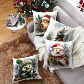 2025新款圣诞节印花抱枕套装饰礼品节日家居沙发靠枕靠垫套不含芯