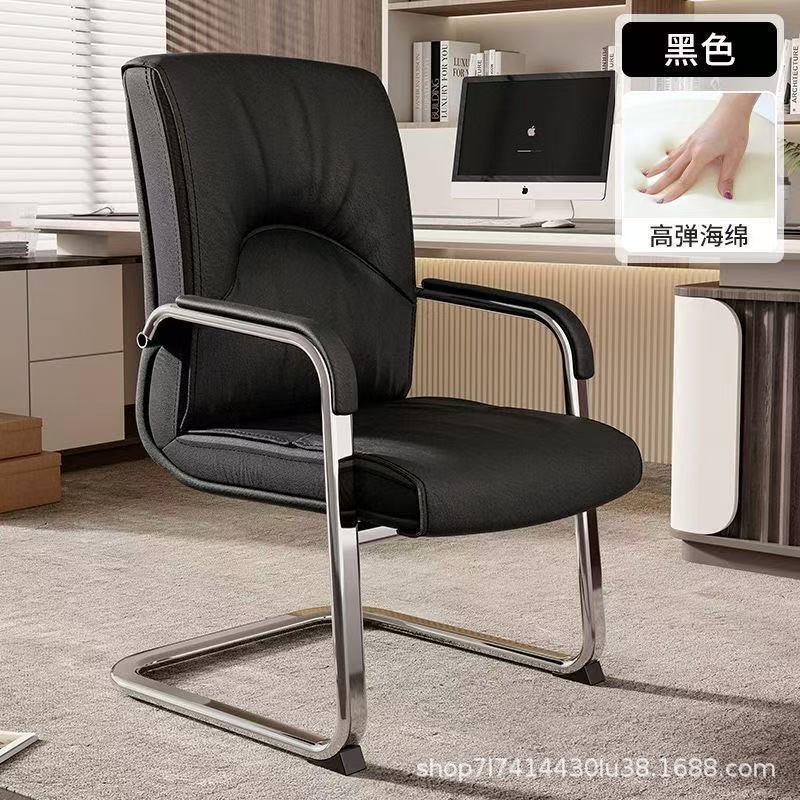 Comfortable office chair for long-term sitting, sofa-style conference room chair, new model high-end leather chair with backrest Comfortable office chair for long-term sitting, sofa-style conference room chair, new model high-end leather chair with backrest