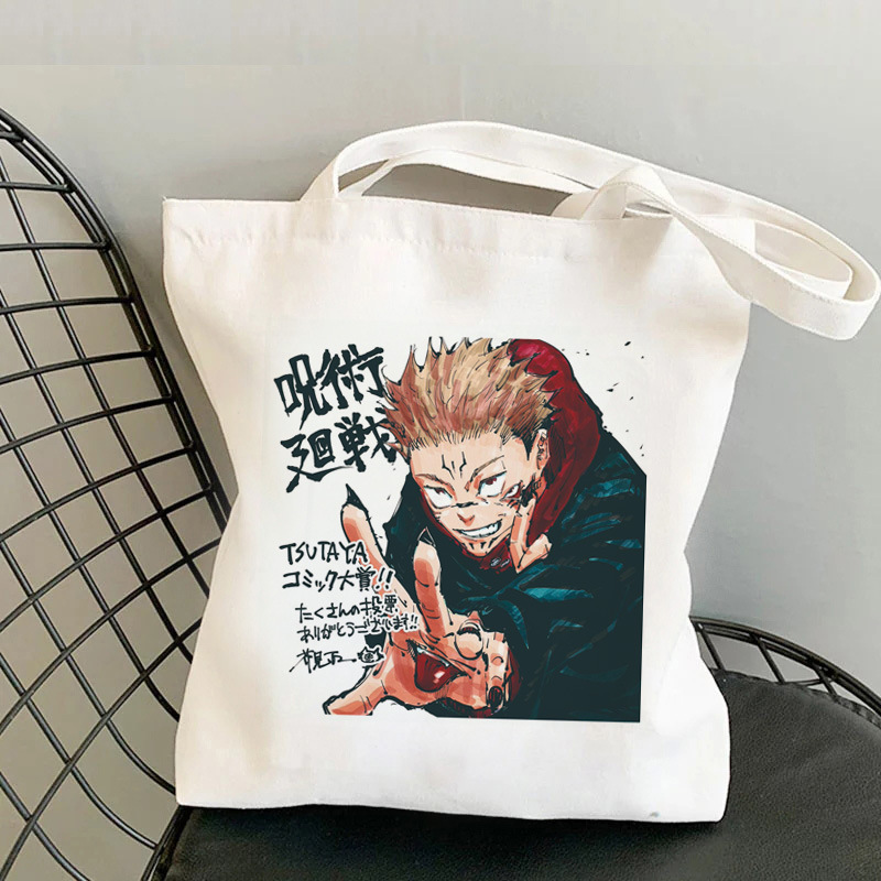 Jujutsu Kaisen impresa bolsa de lona Harajuku bolsa de hombro bolsa de compras de mano de moda Aliexpress Amazon